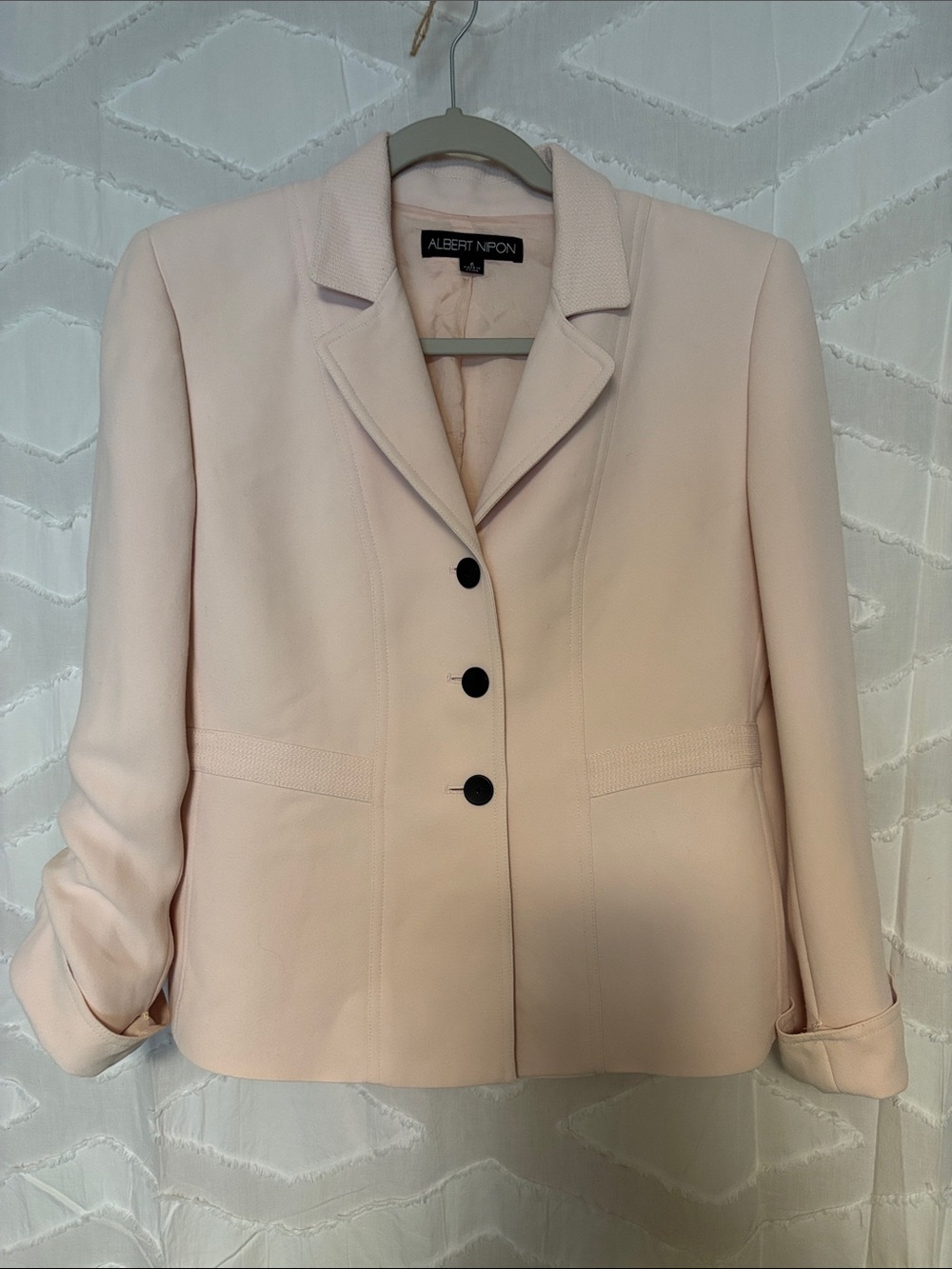 Albert Nipon Women's Light Blush Pink Tailored Blazer